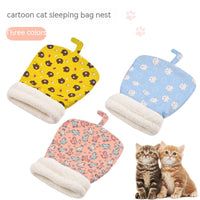 HKM-3723325 Cozy Pocketable Winter Sleeping Bag Cat Nest in Blue Rabbit, Pink Deer, and Yellow Bear Designs