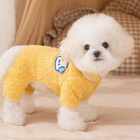 HKM-3723837 Cozy Plush Dog Pajamas One-Piece Suit for Winter Wear and Snuggling