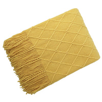 HKM-372435 Acrylic Jacquard Knitted Wool Blanket in Multiple Colors, 127x180CM or 127x230CM