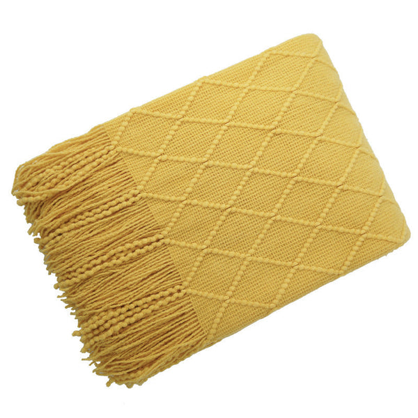 HKM-372435 Acrylic Jacquard Knitted Wool Blanket in Multiple Colors, 127x180CM or 127x230CM