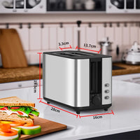 HKM-372499 Silver Electric Bread Toaster for Two Slices – Custom Logo Option Available