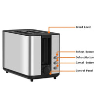 HKM-372499 Silver Electric Bread Toaster for Two Slices – Custom Logo Option Available
