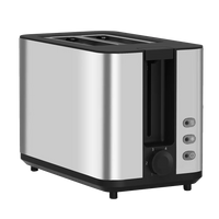 HKM-372499 Silver Electric Bread Toaster for Two Slices – Custom Logo Option Available