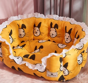 HKM-3725117 Thickened Pet Bed for Medium to Large Dogs and Cats - Four Seasons Design with Blanket Options
