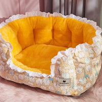 HKM-3725117 Thickened Pet Bed for Medium to Large Dogs and Cats - Four Seasons Design with Blanket Options
