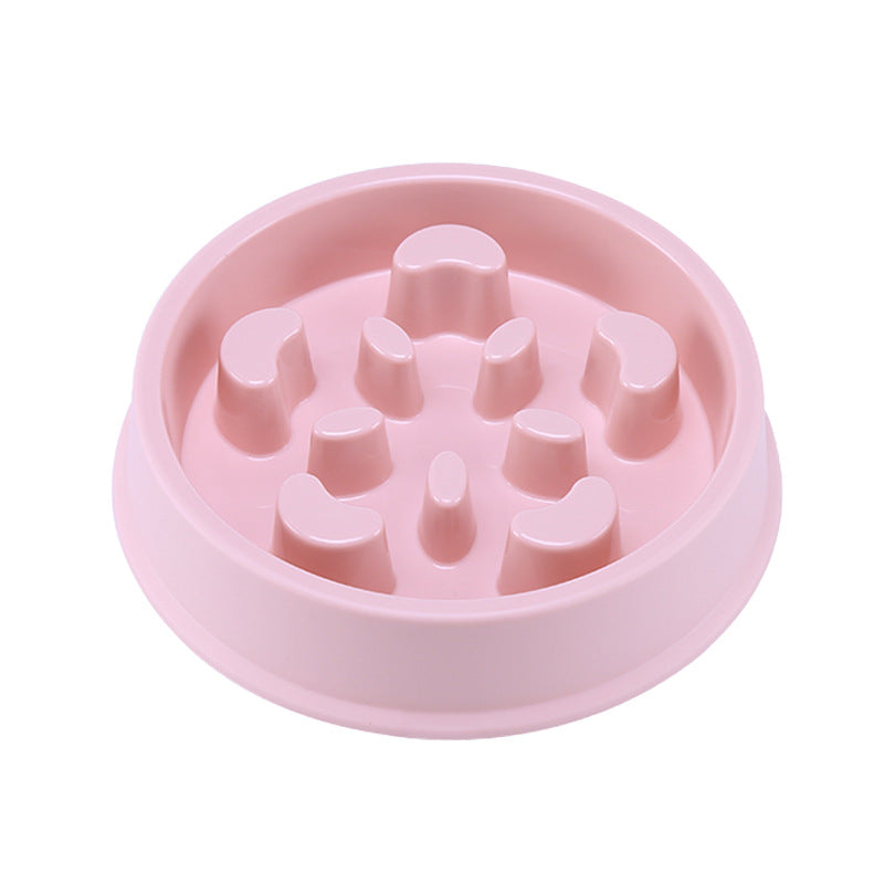HKM-3725245 Petal-Shaped Plastic Slow Feeder Bowl in Various Colors for Pets