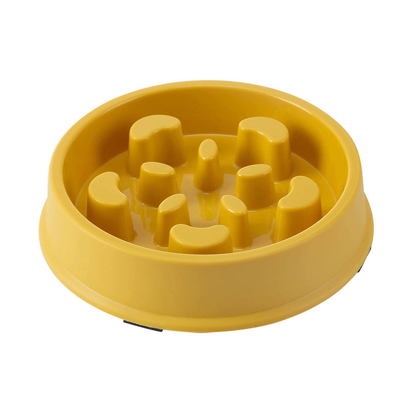 HKM-3725245 Petal-Shaped Plastic Slow Feeder Bowl in Various Colors for Pets