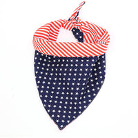 HKM-3725629 American Flag Triangle Pet Scarf Towel - Cotton, Double-Sided, 66x45cm for Medium Dogs