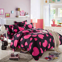 HKM-372563 Three-Piece Cotton Bedding Set with Geometric Pattern - Includes Bed Sheet, Duvet Cover, and Pillowcases