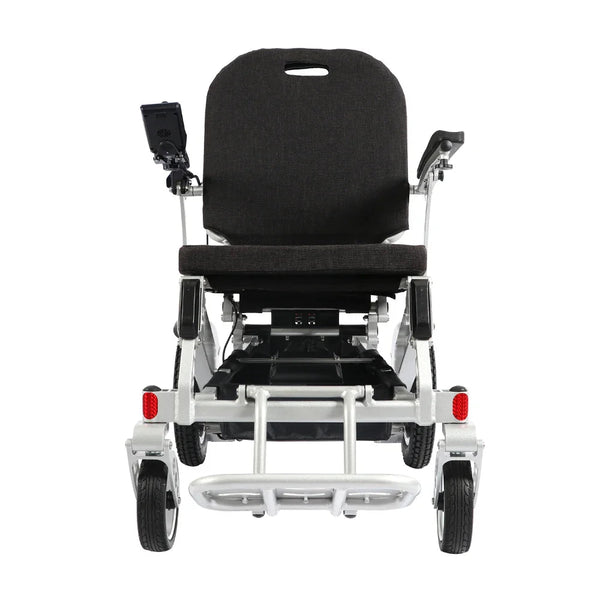 HKM-1569235 Heavy-Duty Folding Electric Wheelchair Dual 250W Motors 24V 12Ah Battery 12.4 Mile Range 440 lb Capacity Aluminum