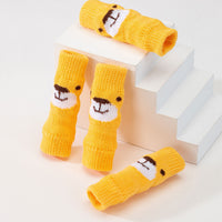 HKM-3726525 Winter Warm Pet Socks - 4-Piece Set for Small Dogs & Puppies, Durable Polyester Leg Covers for Protection Against Cold, Snow, and Dirt