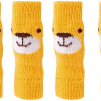 HKM-3726525 Winter Warm Pet Socks - 4-Piece Set for Small Dogs & Puppies, Durable Polyester Leg Covers for Protection Against Cold, Snow, and Dirt