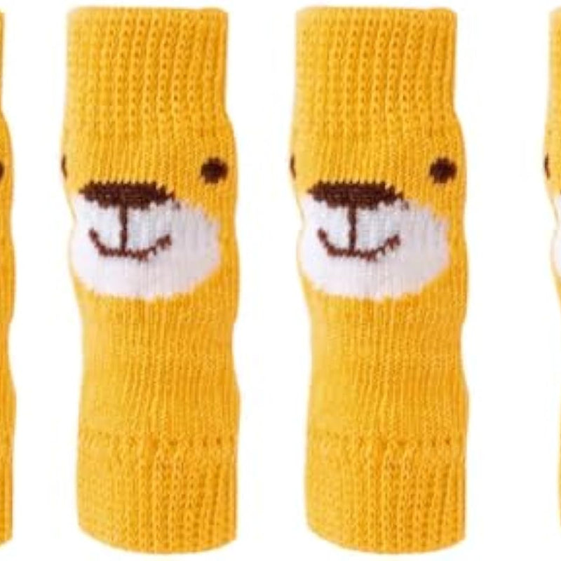 HKM-3726525 Winter Warm Pet Socks - 4-Piece Set for Small Dogs & Puppies, Durable Polyester Leg Covers for Protection Against Cold, Snow, and Dirt