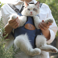 HKM-3727293 Cartoon Patterned Canvas Portable Cat Backpack for Spring Outings - Multiple Sizes Available