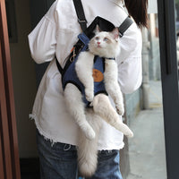 HKM-3727293 Cartoon Patterned Canvas Portable Cat Backpack for Spring Outings - Multiple Sizes Available