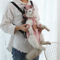 HKM-3727293 Cartoon Patterned Canvas Portable Cat Backpack for Spring Outings - Multiple Sizes Available