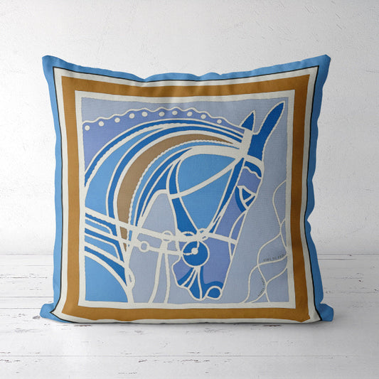 HKM-372755 Light Luxury Horse Portrait Cushion Cover - Geometric Abstract Design with Plush Filling