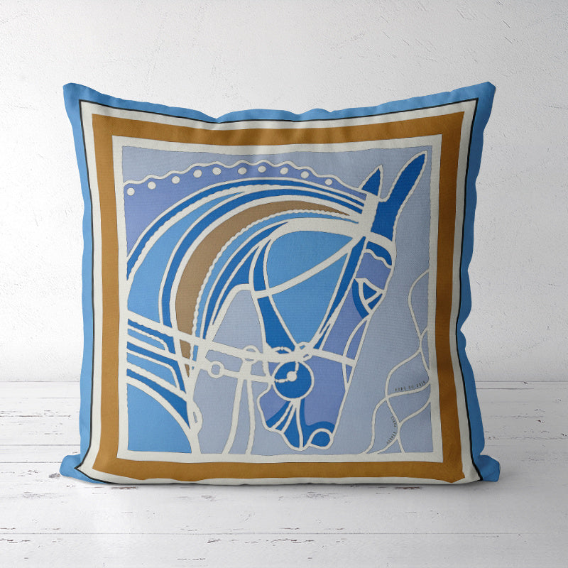 HKM-372755 Light Luxury Horse Portrait Cushion Cover - Geometric Abstract Design with Plush Filling