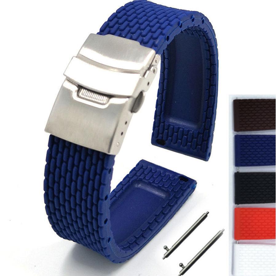 HKM-372819 Comfortable Silicone Watch Strap with Stainless Steel Buckle - Universal Fit for Most Watches