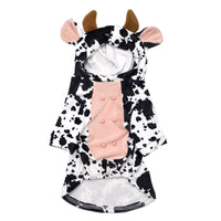 HKM-3729213 Cow Print Velvet Dog Outfit for Small to Large Dogs - Cute and Cozy Pet Clothing