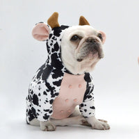 HKM-3729213 Cow Print Velvet Dog Outfit for Small to Large Dogs - Cute and Cozy Pet Clothing