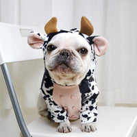 HKM-3729213 Cow Print Velvet Dog Outfit for Small to Large Dogs - Cute and Cozy Pet Clothing