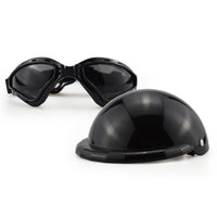 HKM-3729853 Pet Safety Helmet with Sunglasses Set for Dogs and Cats - Casual Monochrome Design