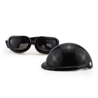 HKM-3729853 Pet Safety Helmet with Sunglasses Set for Dogs and Cats - Casual Monochrome Design