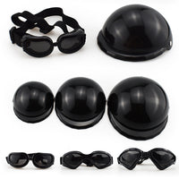 HKM-3729853 Pet Safety Helmet with Sunglasses Set for Dogs and Cats - Casual Monochrome Design