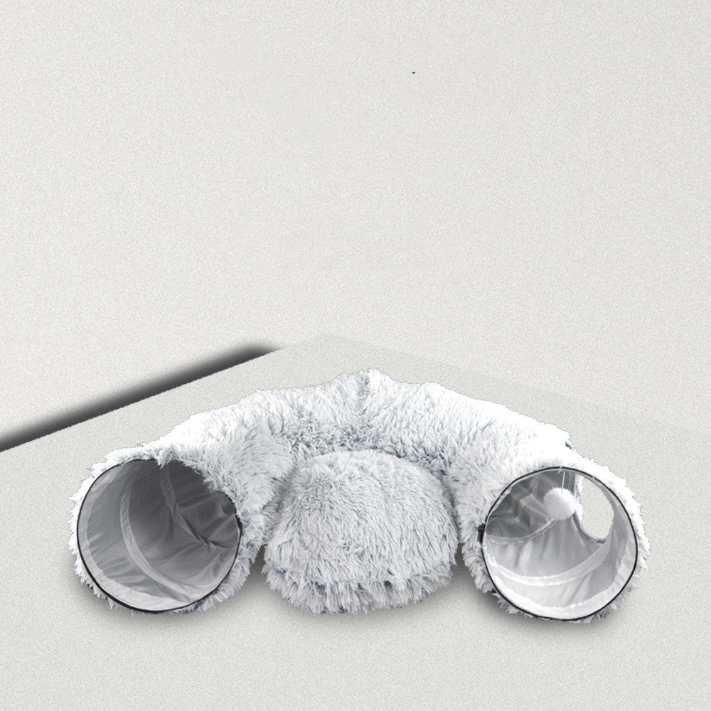 HKM-373139 Warm Plush Foldable Cat Tunnel Nest