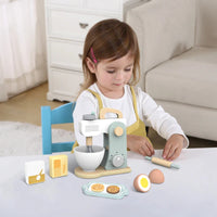 HKM-373203 Wooden Kitchen Food Toy Mixer Blender Set for Kids Pretend Play
