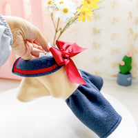 HKM-3733181 Navy Blue Bow Princess Skirt for Dogs and Cats, Comfortable Polyester Outfit