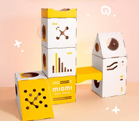 HKM-3734077 Eco-Friendly Corrugated Cat Villa House - Durable Cardboard Design for All Cat Breeds
