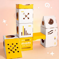 HKM-3734077 Eco-Friendly Corrugated Cat Villa House - Durable Cardboard Design for All Cat Breeds