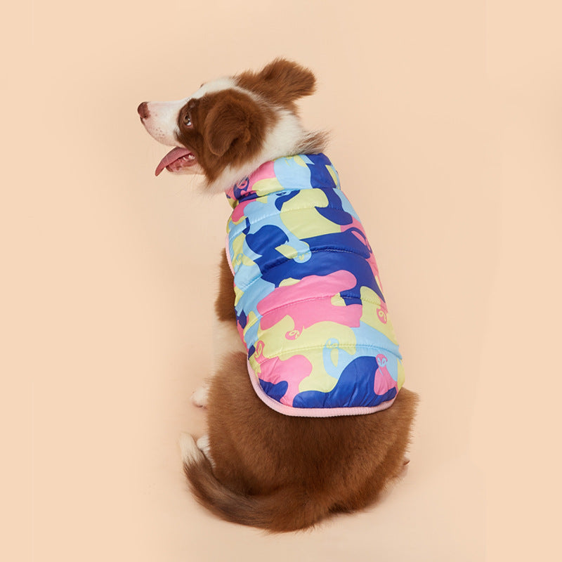 HKM-3735229 Pet Camouflage Plus Velvet Padded Jacket for Comfortable Warmth and Style