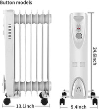 HKM-373523 Freestanding Electric Oil Filled Radiator Heater with Adjustable Thermostat, 2000W Power, Modern Design