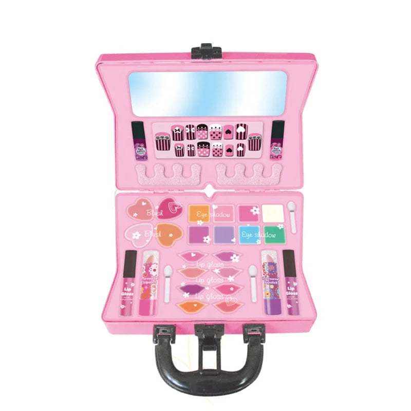 HKM-373587 Colorful Makeup Play Set for Girls, Kids Fashion Toy with Portable Box, Ages 2-7