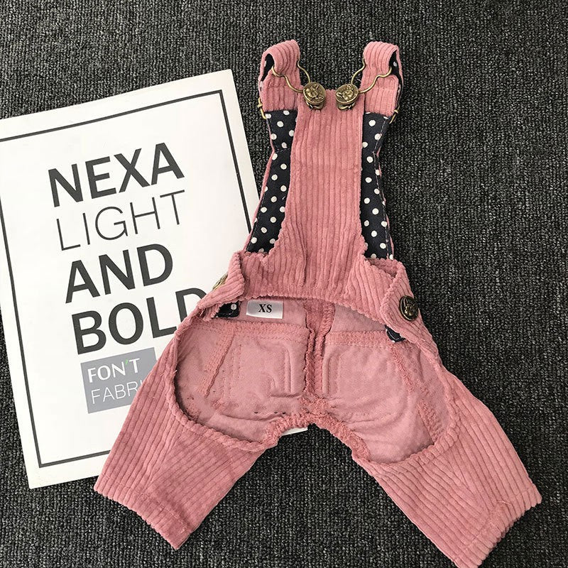 HKM-3736381 Autumn and Winter Pet Corduroy Overalls in Various Sizes
