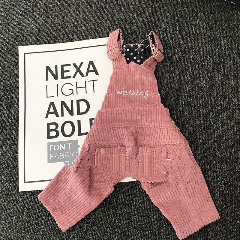 HKM-3736381 Autumn and Winter Pet Corduroy Overalls in Various Sizes