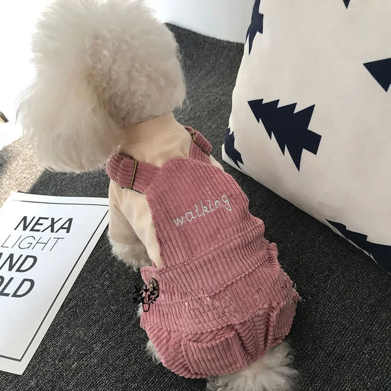 HKM-3736381 Autumn and Winter Pet Corduroy Overalls in Various Sizes