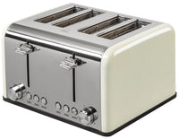 HKM-373651 Extra Wide Slot Stainless Steel 4 Slice Vertical Toaster with Compact Design