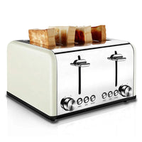 HKM-373651 Extra Wide Slot Stainless Steel 4 Slice Vertical Toaster with Compact Design