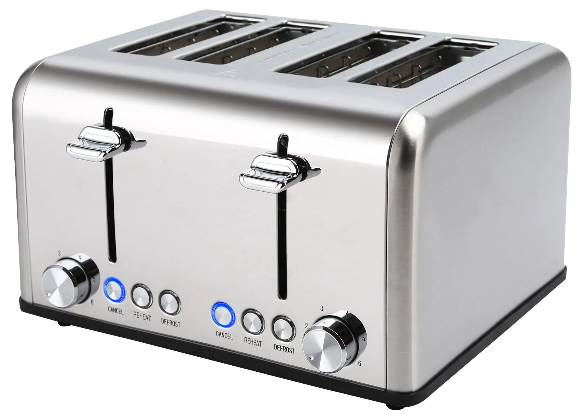 HKM-373651 Extra Wide Slot Stainless Steel 4 Slice Vertical Toaster with Compact Design