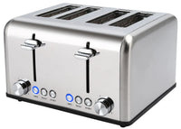 HKM-373651 Extra Wide Slot Stainless Steel 4 Slice Vertical Toaster with Compact Design