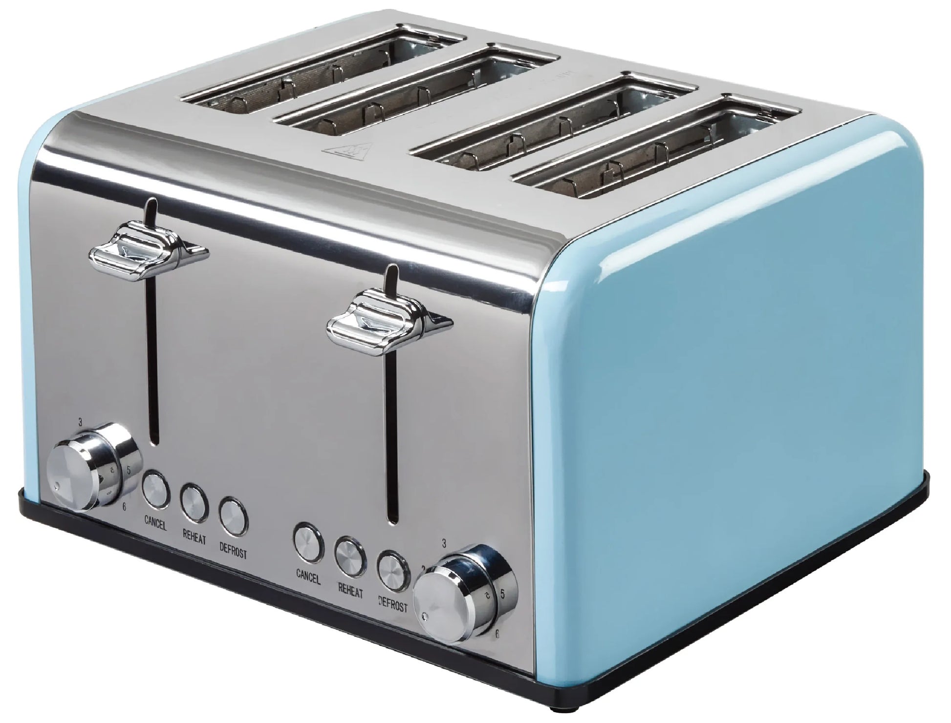HKM-373651 Extra Wide Slot Stainless Steel 4 Slice Vertical Toaster with Compact Design
