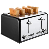 HKM-373651 Extra Wide Slot Stainless Steel 4 Slice Vertical Toaster with Compact Design