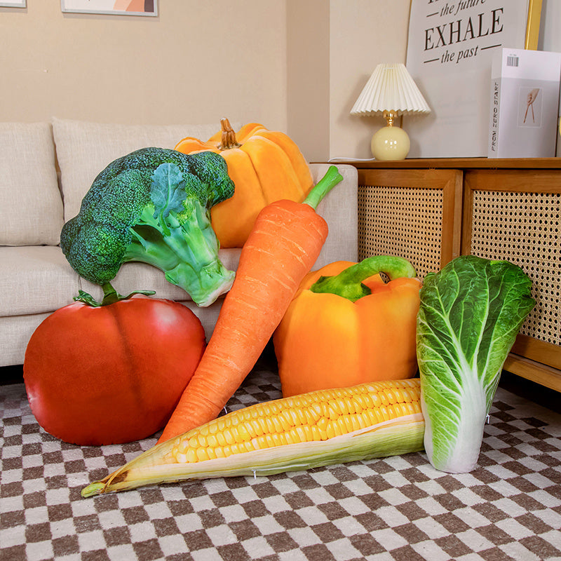 HKM-373715 Vegetable-Themed Cushion Pillow with Plant and Flower Patterns