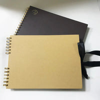 HKM-373779 Custom 11x8 Inch Black Hardcover Scrapbook for Baby Photo Album and DIY Craft Projects