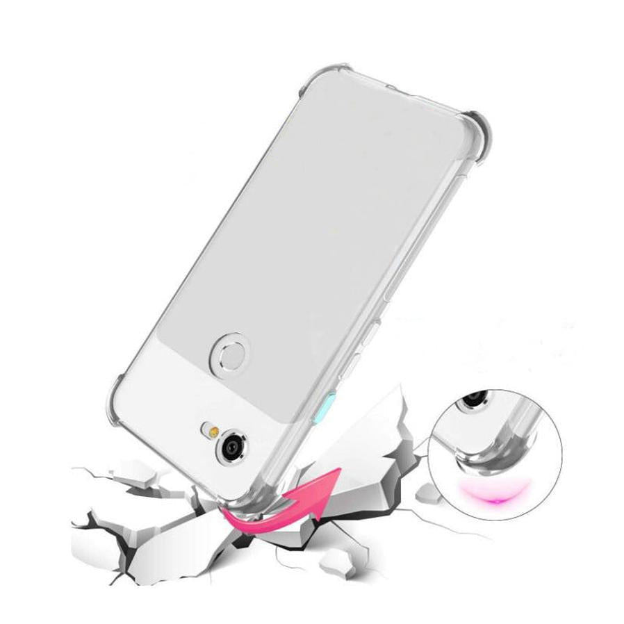 HKM-373779 Drop-Proof Soft Silicone Case for Google Pixel 4A, 4, 4XL, 3A, 3A XL, 3, 3XL, 2, 2XL - Transparent TPU Cover