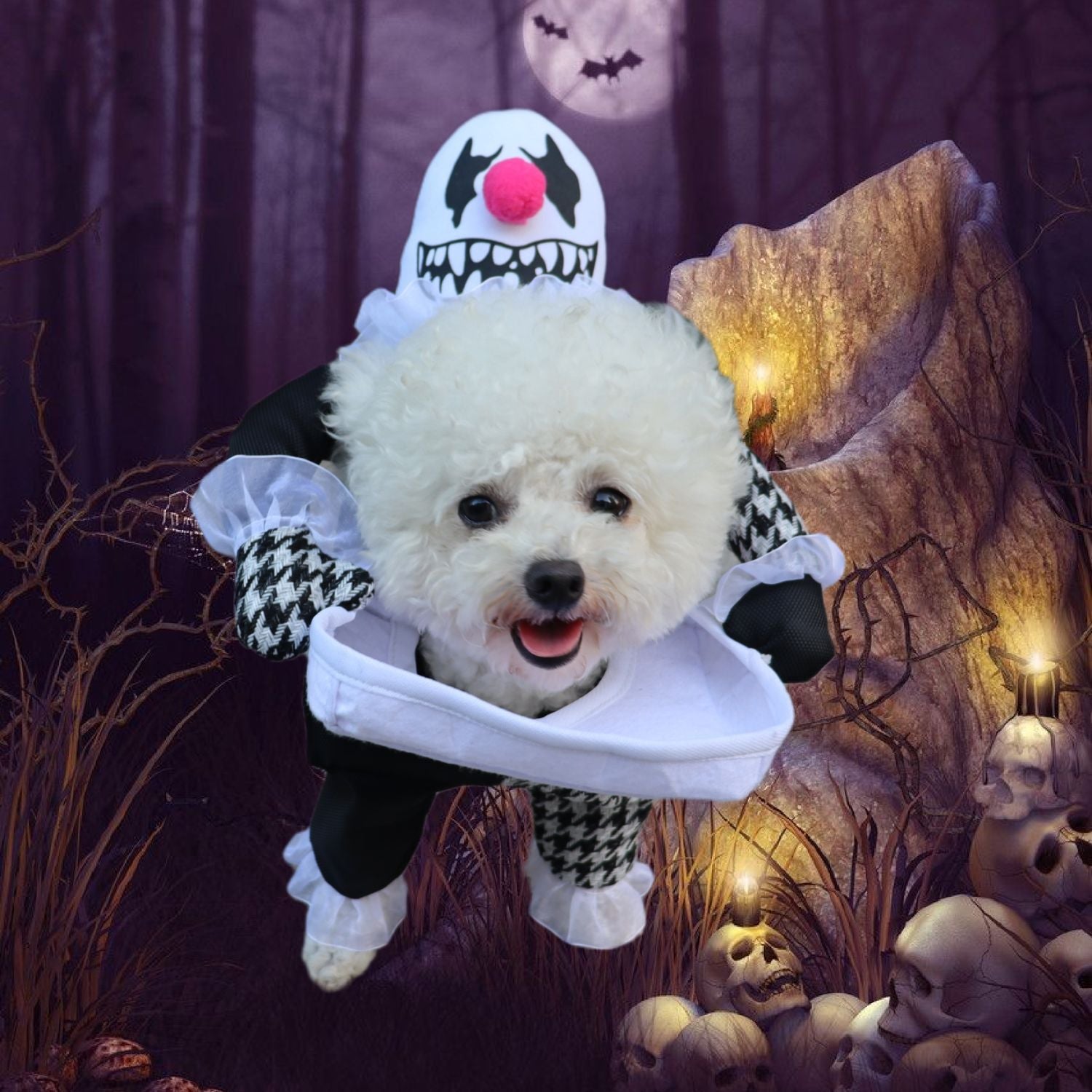 HKM-3738173 Demon Transformation Pet Costume for Halloween - Cloth Material, Available in Sizes S and L